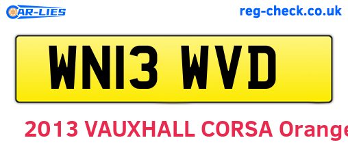 WN13WVD are the vehicle registration plates.