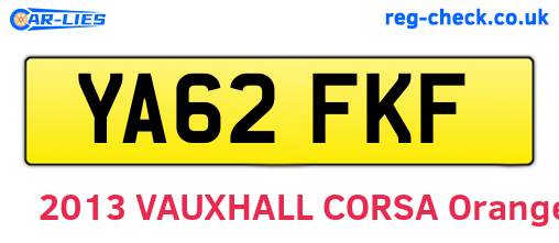 YA62FKF are the vehicle registration plates.