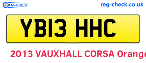 YB13HHC are the vehicle registration plates.