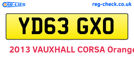 YD63GXO are the vehicle registration plates.