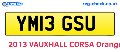 YM13GSU are the vehicle registration plates.