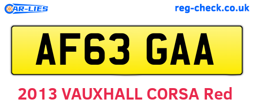 AF63GAA are the vehicle registration plates.