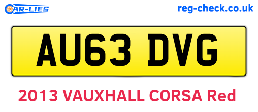 AU63DVG are the vehicle registration plates.