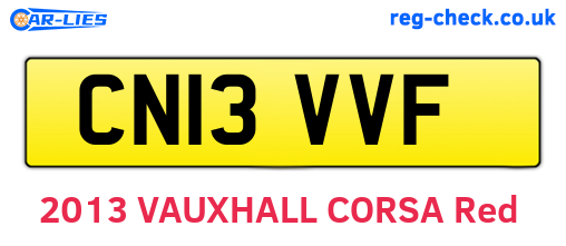 CN13VVF are the vehicle registration plates.