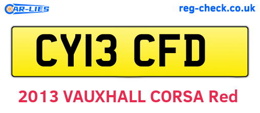 CY13CFD are the vehicle registration plates.