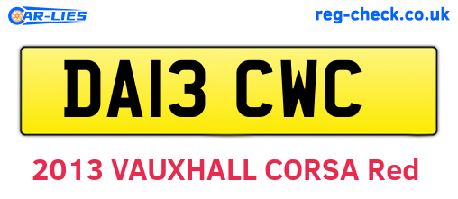DA13CWC are the vehicle registration plates.