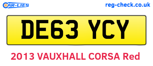 DE63YCY are the vehicle registration plates.