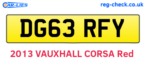 DG63RFY are the vehicle registration plates.