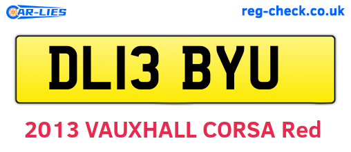 DL13BYU are the vehicle registration plates.