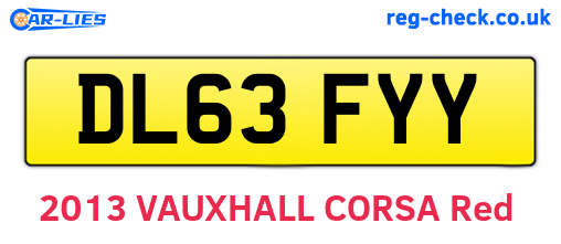 DL63FYY are the vehicle registration plates.