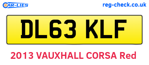 DL63KLF are the vehicle registration plates.