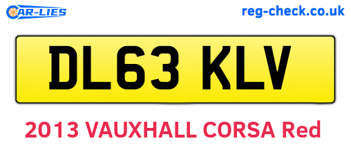 DL63KLV are the vehicle registration plates.