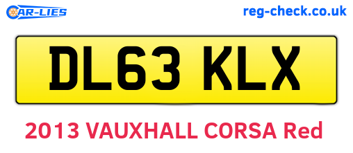 DL63KLX are the vehicle registration plates.