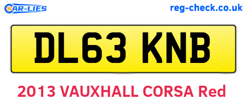 DL63KNB are the vehicle registration plates.