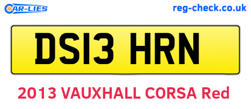 DS13HRN are the vehicle registration plates.