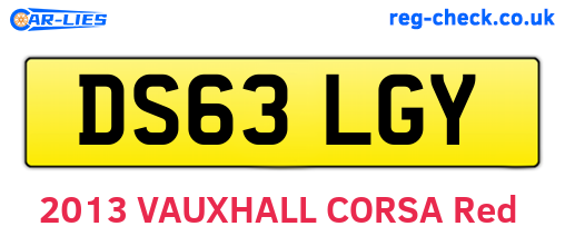 DS63LGY are the vehicle registration plates.
