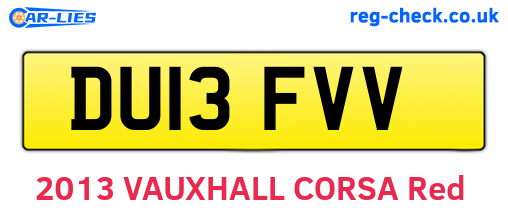DU13FVV are the vehicle registration plates.