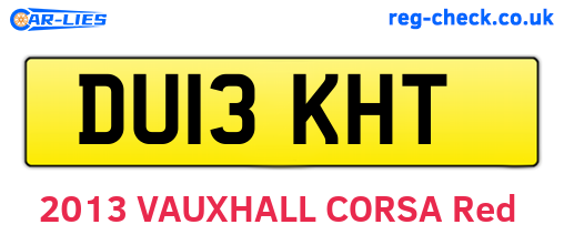 DU13KHT are the vehicle registration plates.