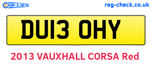 DU13OHY are the vehicle registration plates.