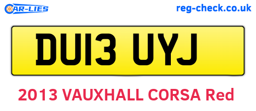 DU13UYJ are the vehicle registration plates.