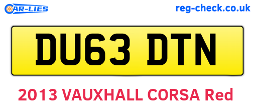 DU63DTN are the vehicle registration plates.