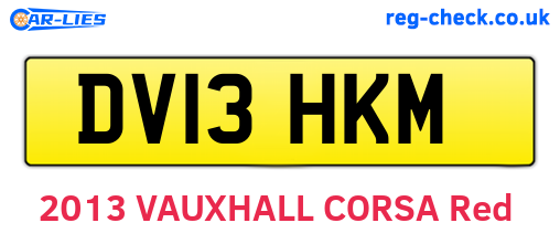 DV13HKM are the vehicle registration plates.