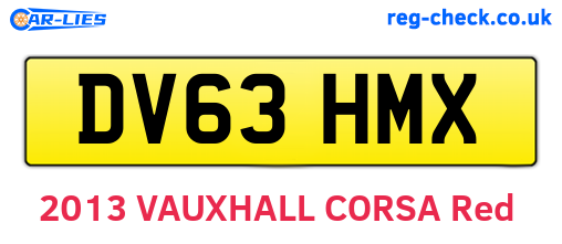 DV63HMX are the vehicle registration plates.