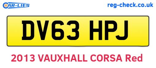DV63HPJ are the vehicle registration plates.