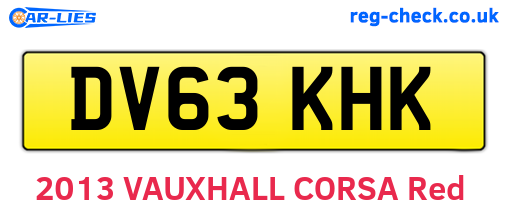 DV63KHK are the vehicle registration plates.