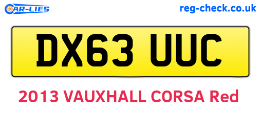 DX63UUC are the vehicle registration plates.