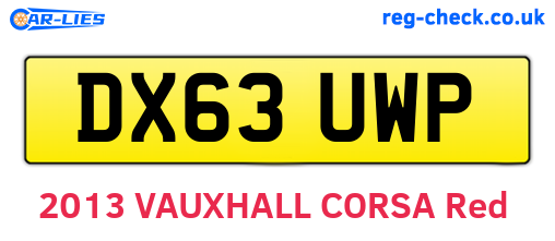 DX63UWP are the vehicle registration plates.