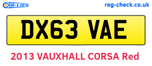 DX63VAE are the vehicle registration plates.