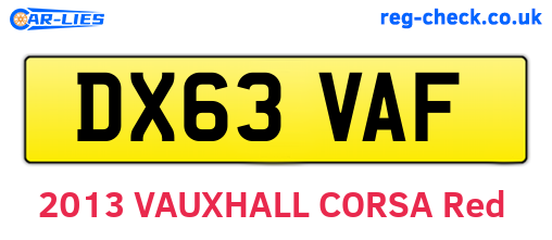 DX63VAF are the vehicle registration plates.