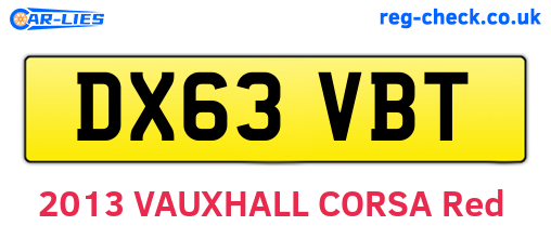 DX63VBT are the vehicle registration plates.
