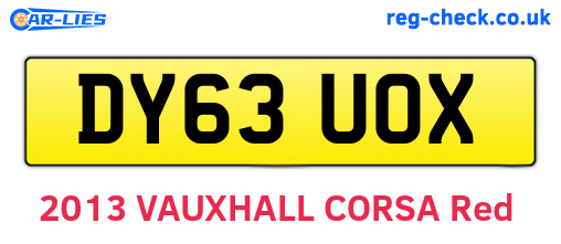 DY63UOX are the vehicle registration plates.