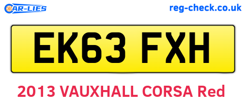 EK63FXH are the vehicle registration plates.