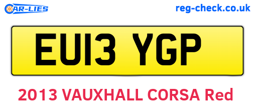 EU13YGP are the vehicle registration plates.
