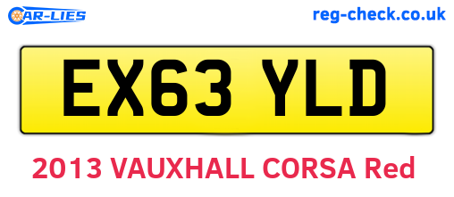 EX63YLD are the vehicle registration plates.
