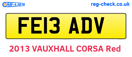FE13ADV are the vehicle registration plates.