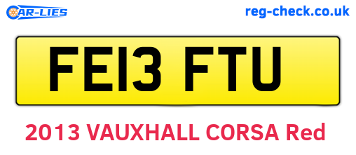 FE13FTU are the vehicle registration plates.