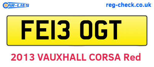 FE13OGT are the vehicle registration plates.
