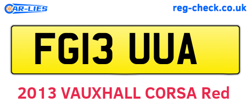 FG13UUA are the vehicle registration plates.