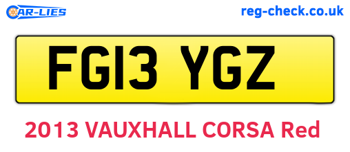 FG13YGZ are the vehicle registration plates.
