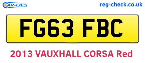 FG63FBC are the vehicle registration plates.