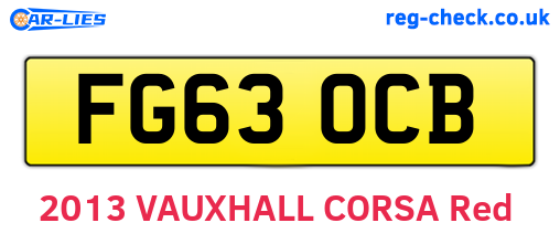 FG63OCB are the vehicle registration plates.