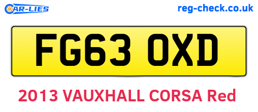 FG63OXD are the vehicle registration plates.