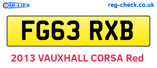FG63RXB are the vehicle registration plates.