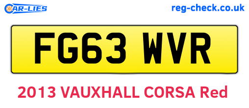 FG63WVR are the vehicle registration plates.