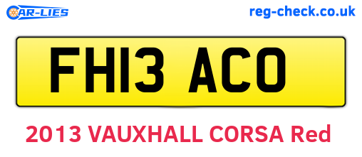 FH13ACO are the vehicle registration plates.