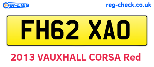 FH62XAO are the vehicle registration plates.